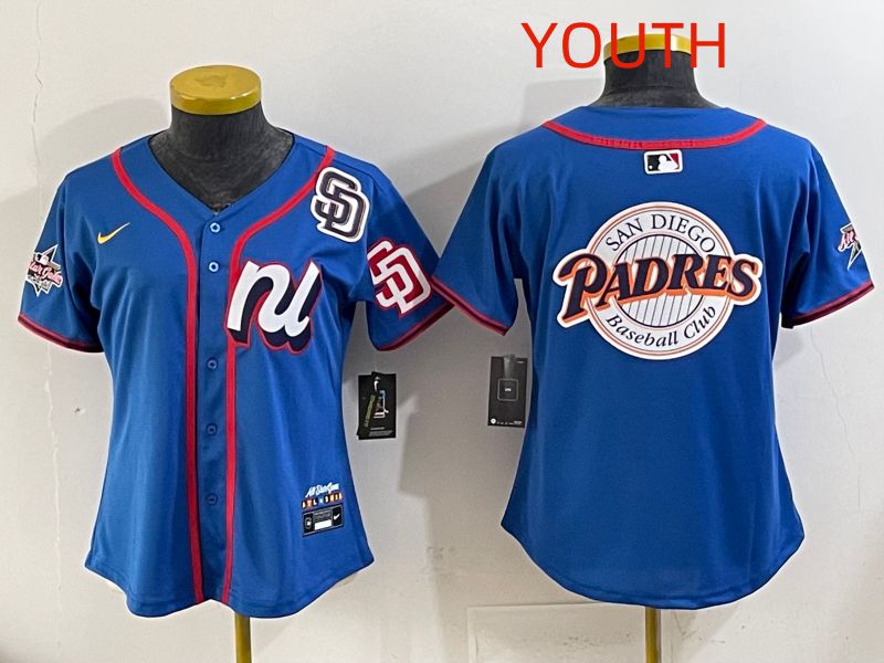 Youth 2025 San Diego Padres Blank Blue All star Nike MLB Jersey style 06